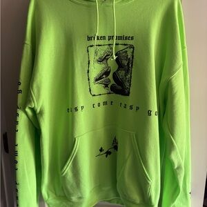Neon Green Broken Promises Hoodie